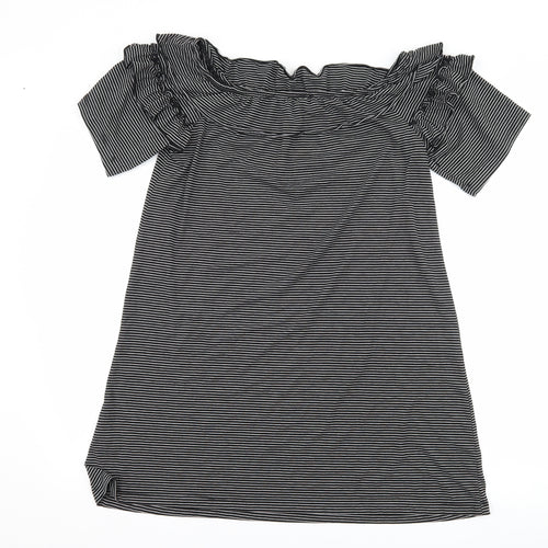 Papaya Womens Black Striped  Shift  Size M