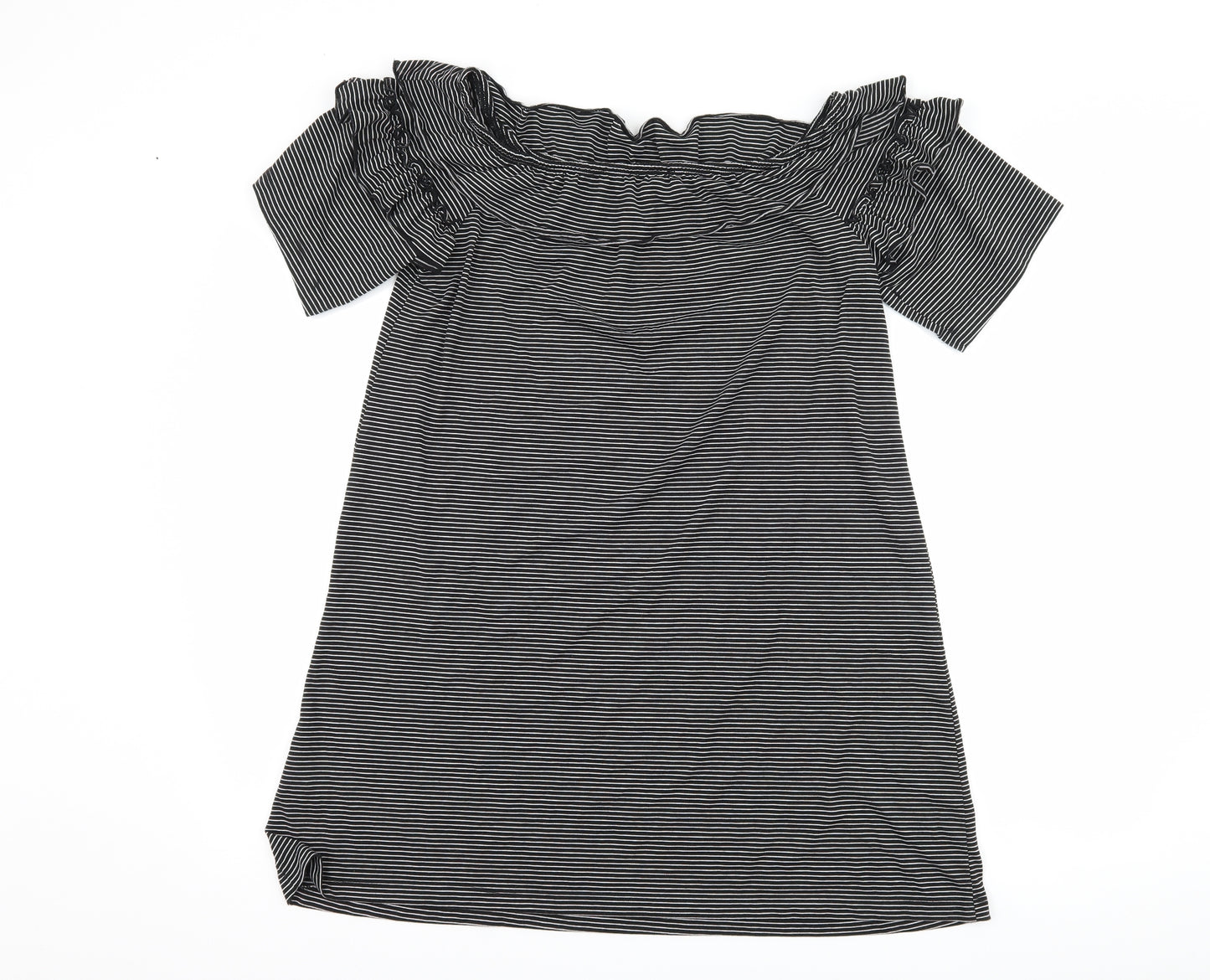 Papaya Womens Black Striped  Shift  Size M