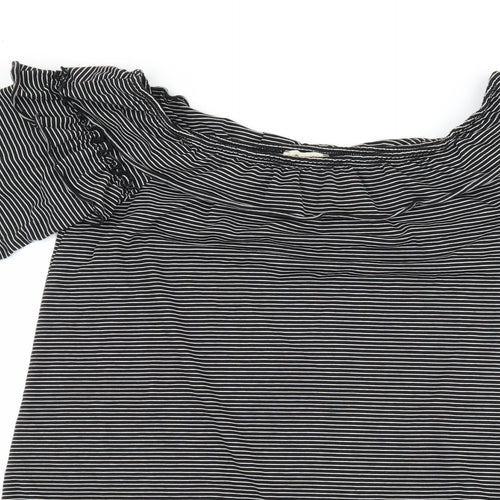 Papaya Womens Black Striped  Shift  Size M