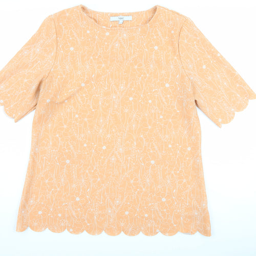 NEXT Womens Orange Floral  Basic T-Shirt Size 12