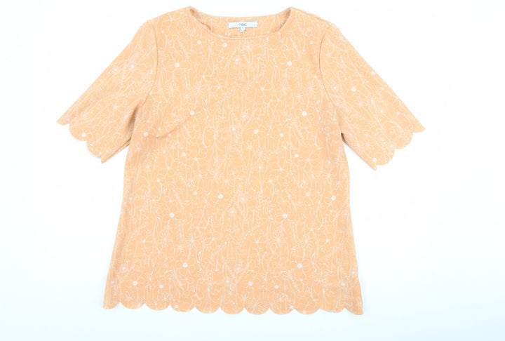 NEXT Womens Orange Floral Basic T-Shirt Size 12
