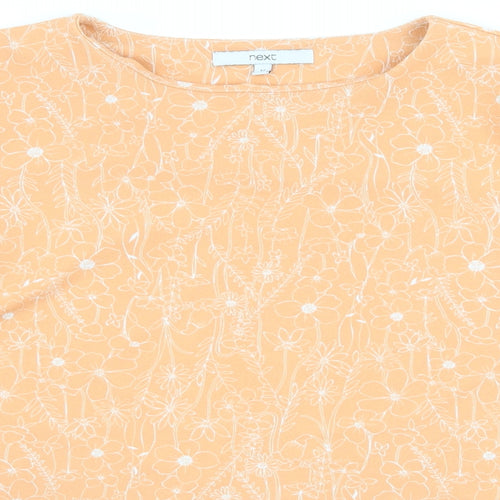 NEXT Womens Orange Floral  Basic T-Shirt Size 12