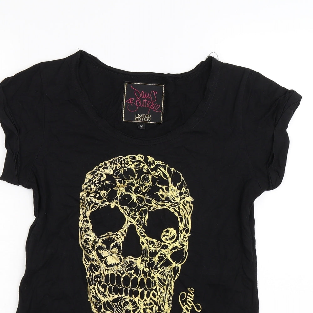 Pauls Boutique Womens Black   Basic T-Shirt Size M  - skull