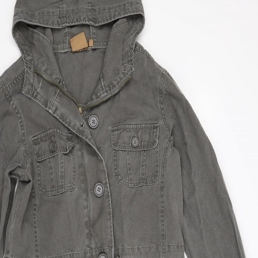 Republic Womens Green  Denim Trench Coat Coat Size 12
