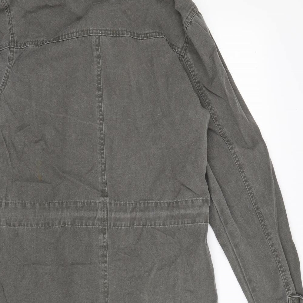 Republic Womens Green  Denim Trench Coat Coat Size 12