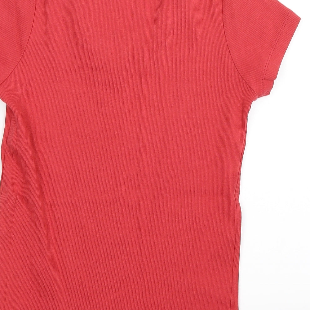 Papaya Womens Red  Knit Basic T-Shirt Size 10  - beaded neckline