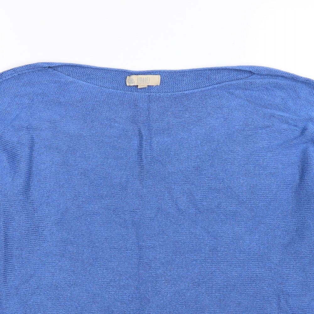 Amanti Womens Blue  Knit Pullover Jumper Size S