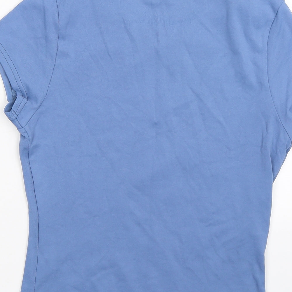 Preworn Womens Blue Floral  Basic T-Shirt Size M