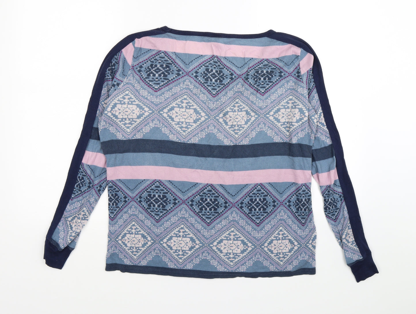 victorias secret Womens Blue Geometric Knit Top Pyjama Top Size XS