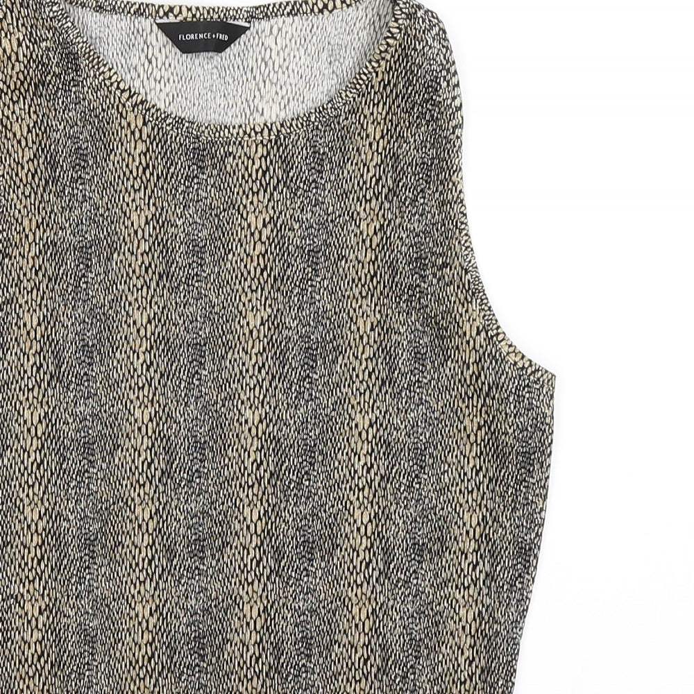 F&F Womens Brown Animal Print  Basic Tank Size 12  - leopard print