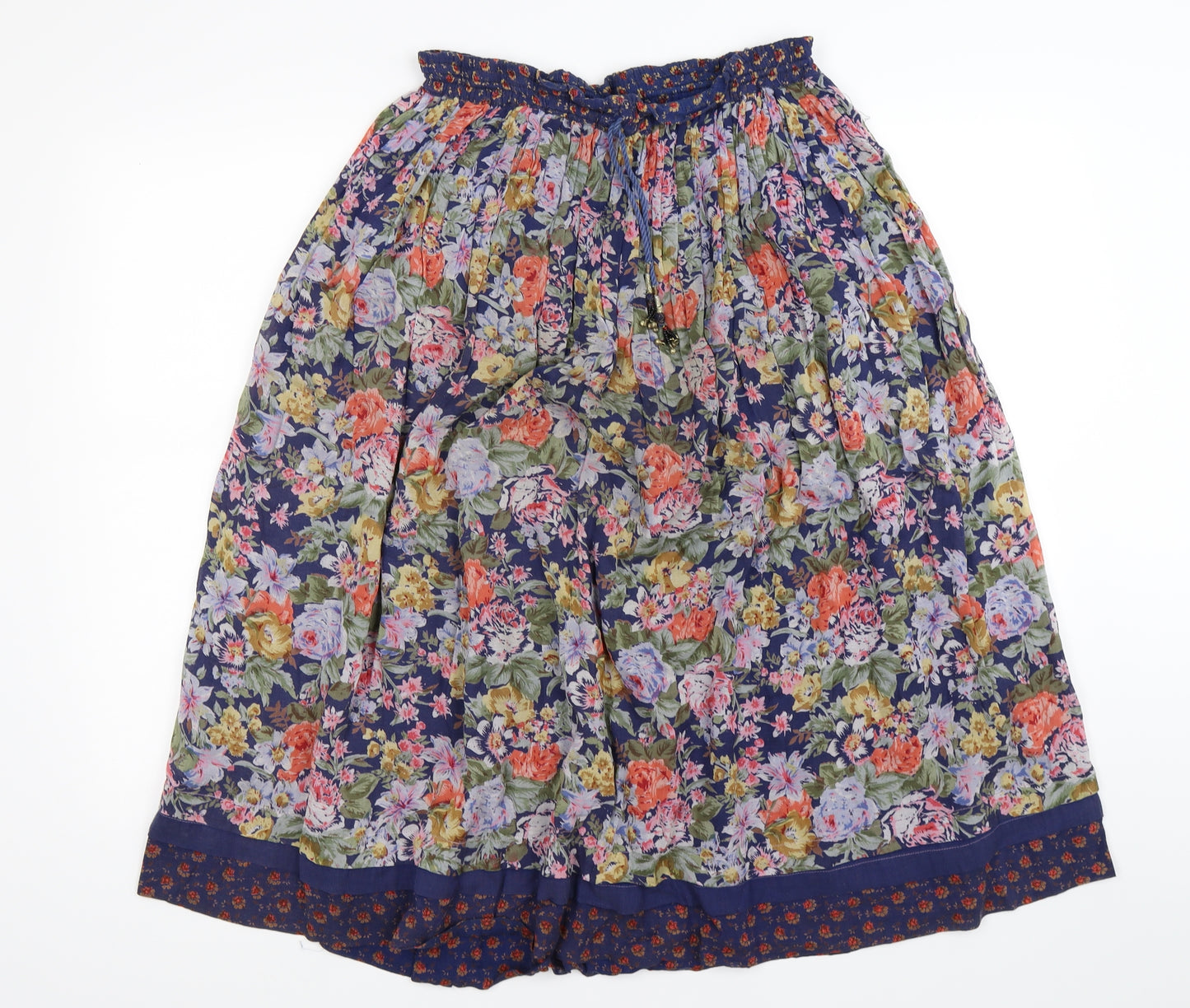 Preworn Womens Blue Floral  Peasant Skirt Size M