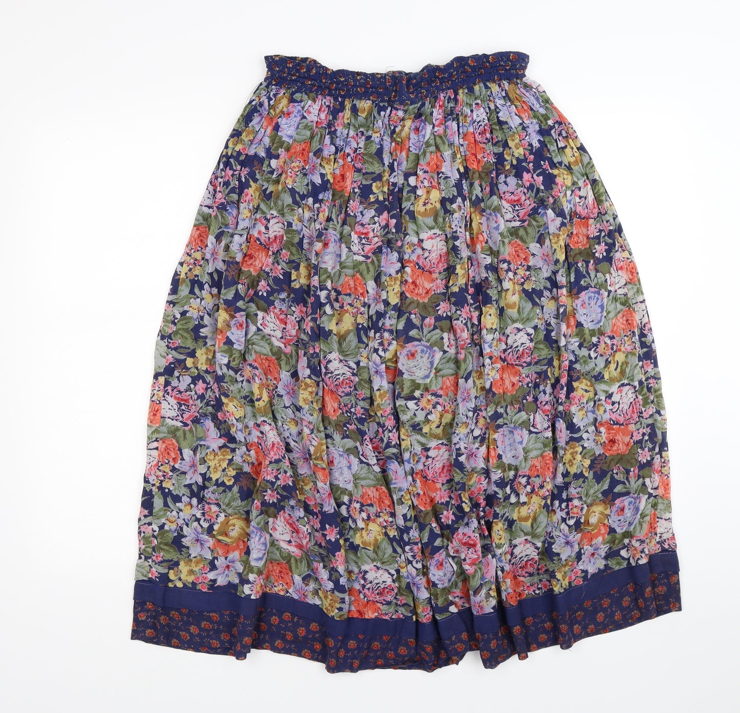 Preworn Womens Blue Floral  Peasant Skirt Size M