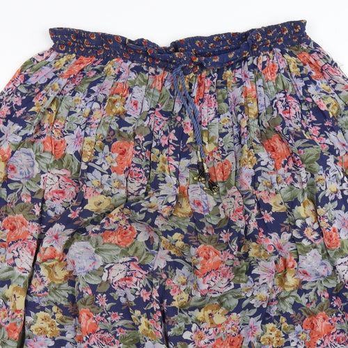 Preworn Womens Blue Floral  Peasant Skirt Size M