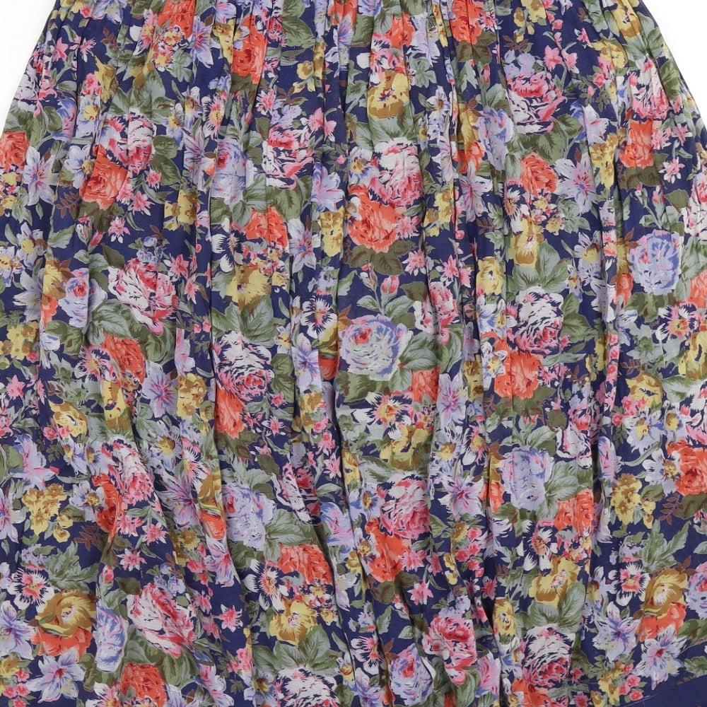 Preworn Womens Blue Floral  Peasant Skirt Size M