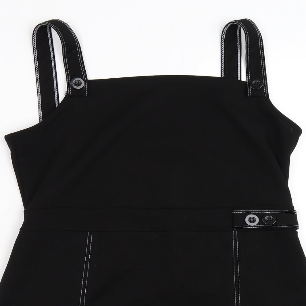 Primark Womens Black   Pinafore/Dungaree Dress  Size 14