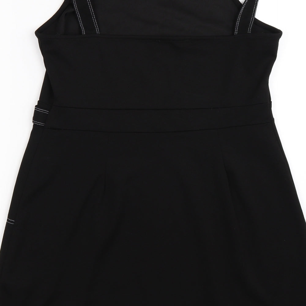 Primark Womens Black   Pinafore/Dungaree Dress  Size 14