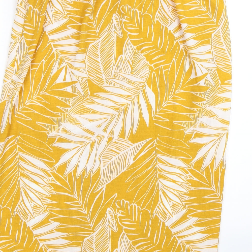 geroge Womens Yellow Floral  Wrap Skirt Size 14