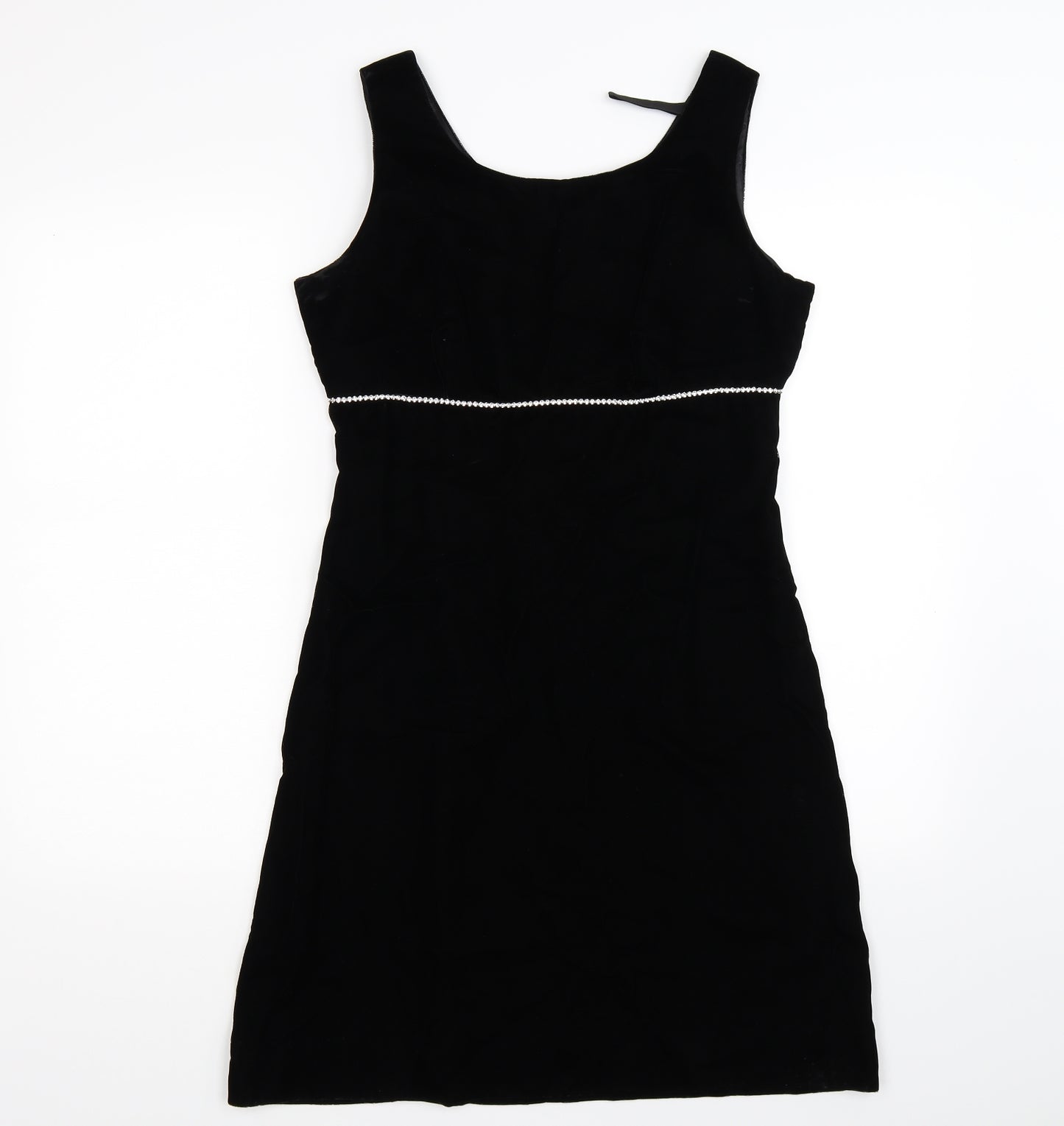 Preworn Womens Black  Velour A-Line  Size 14