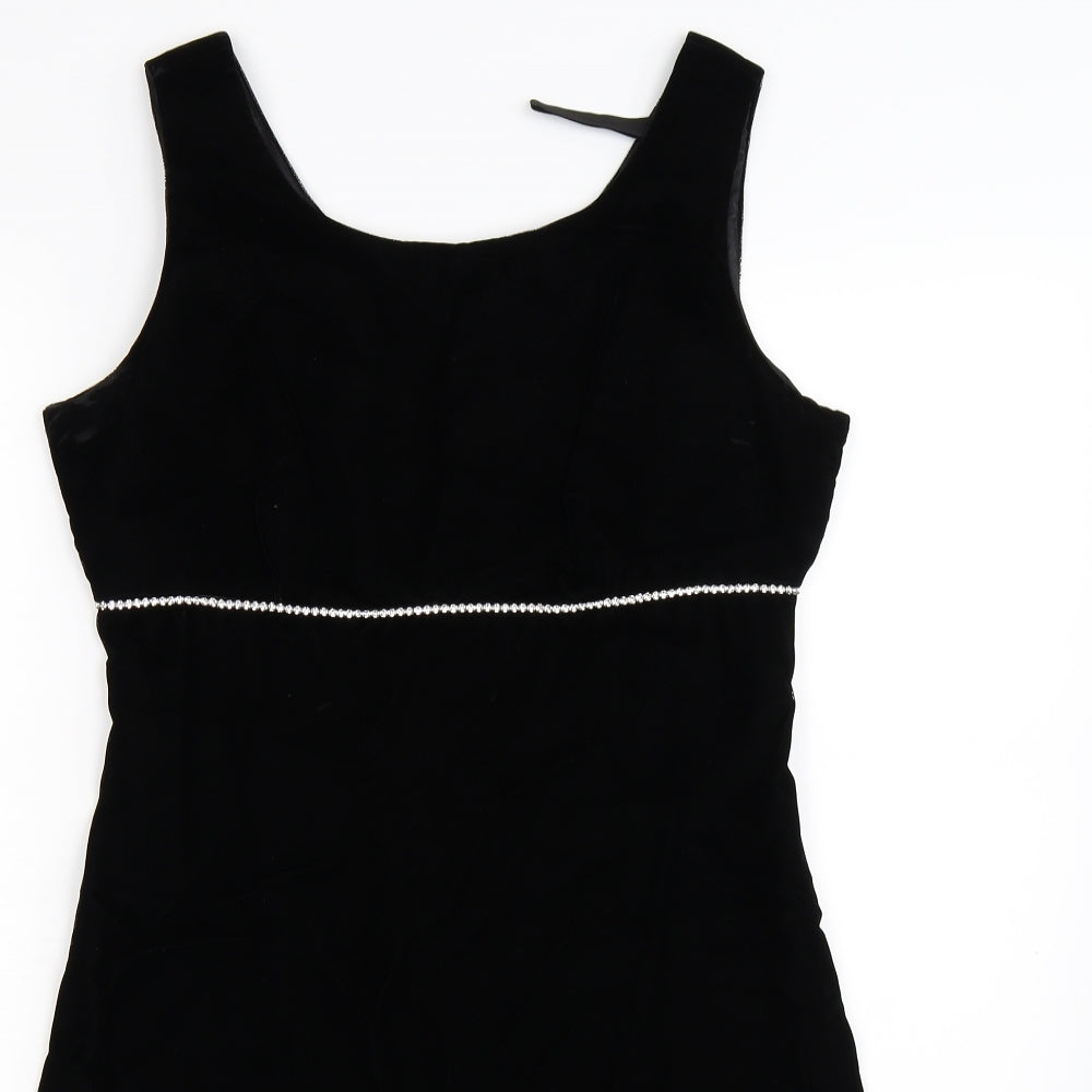Preworn Womens Black  Velour A-Line  Size 14