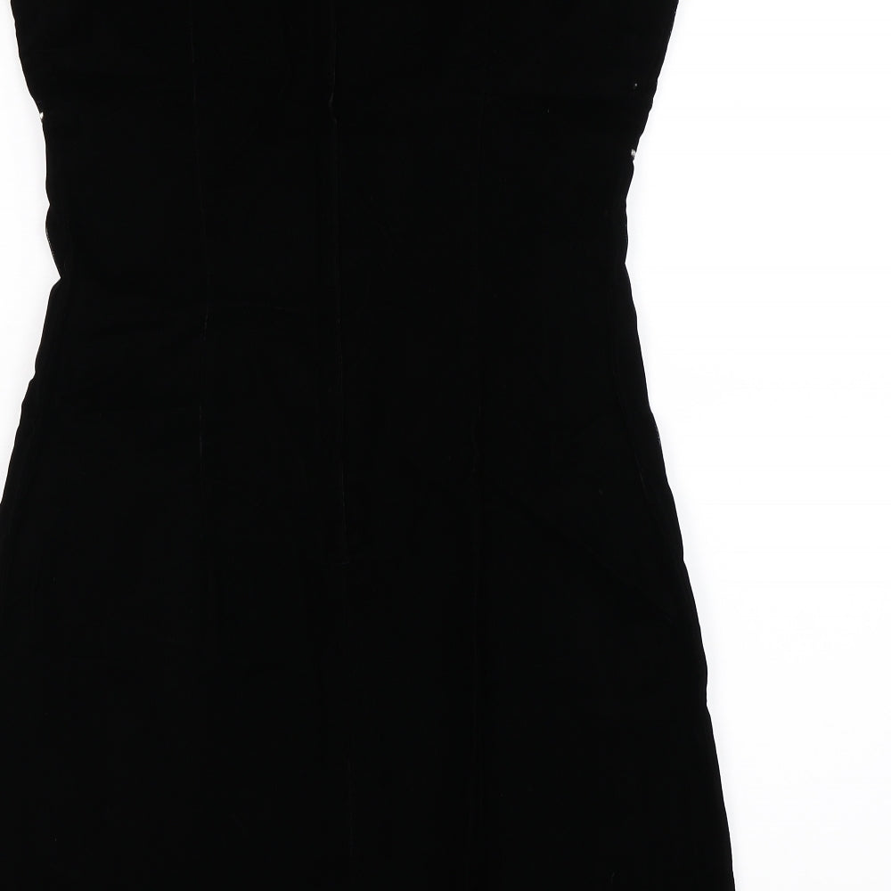 Preworn Womens Black  Velour A-Line  Size 14