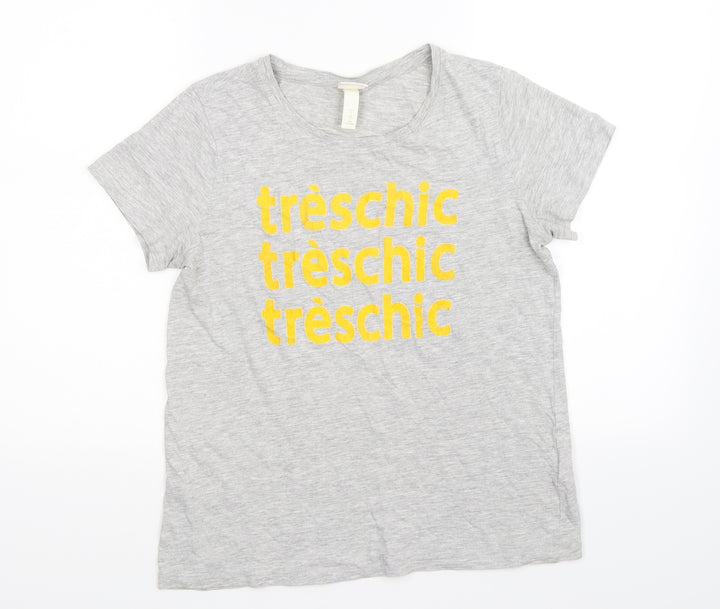 H&M Womens Grey   Basic T-Shirt Size S  - treschic