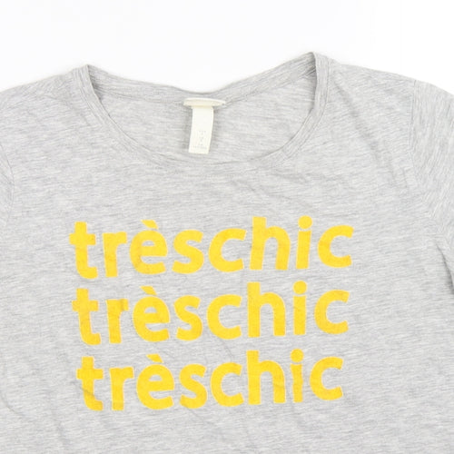 H&M Womens Grey   Basic T-Shirt Size S  - treschic