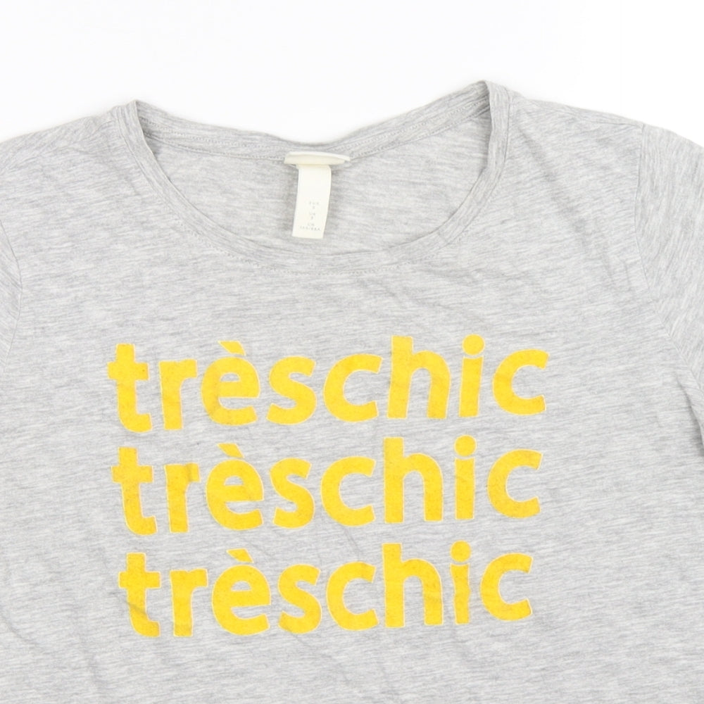 H&M Womens Grey   Basic T-Shirt Size S  - treschic