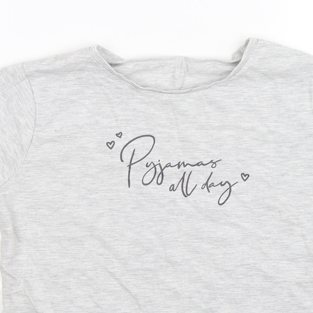 George Girls Grey   Basic T-Shirt Size 12-13 Years  - Pyjamas all day