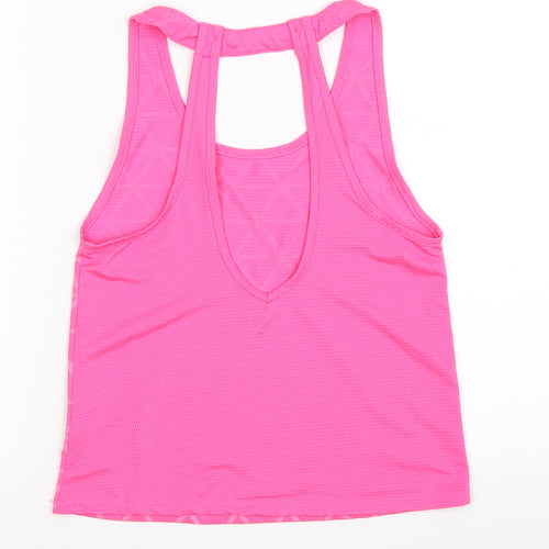 Young Dimension Girls Pink Geometric  Basic Tank Size 9-10 Years