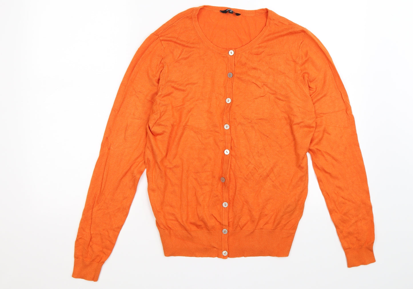 pep & co Womens Orange  Knit Cardigan Jumper Size 16
