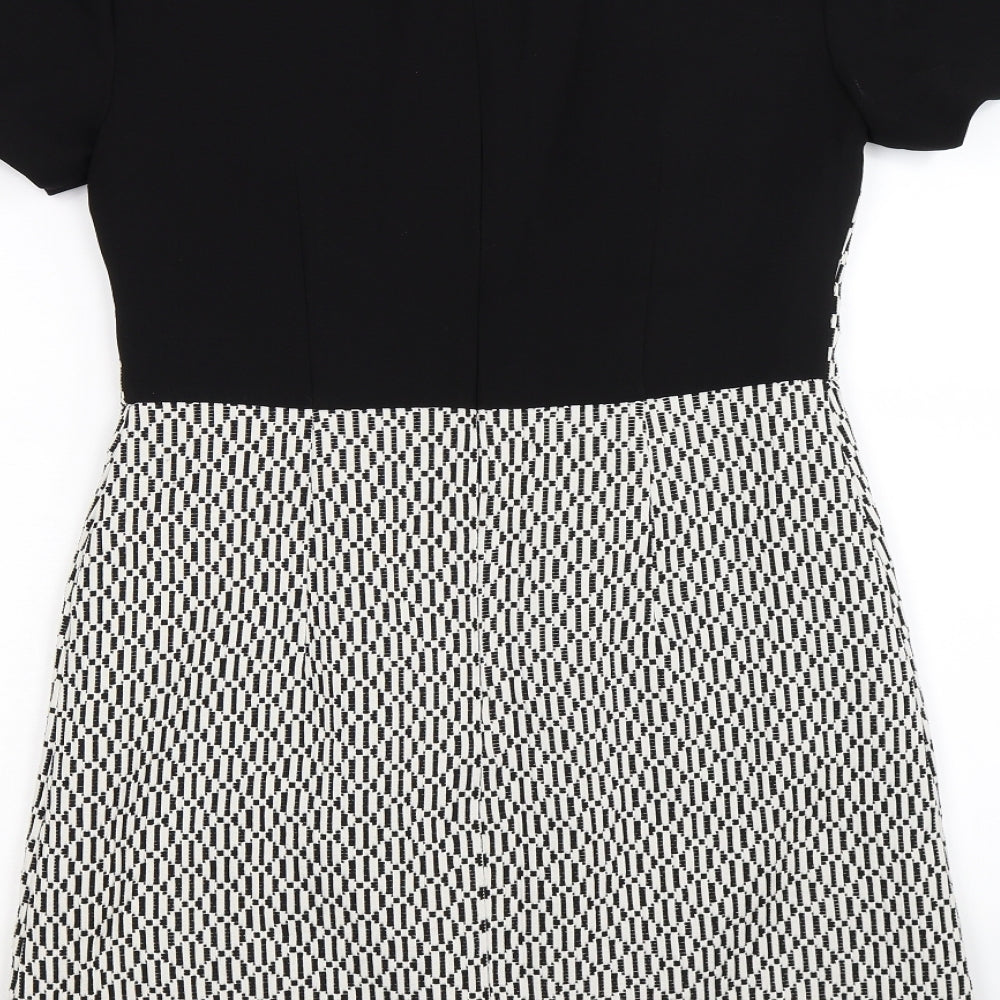 Oasis Womens Black Striped  Shift  Size 10