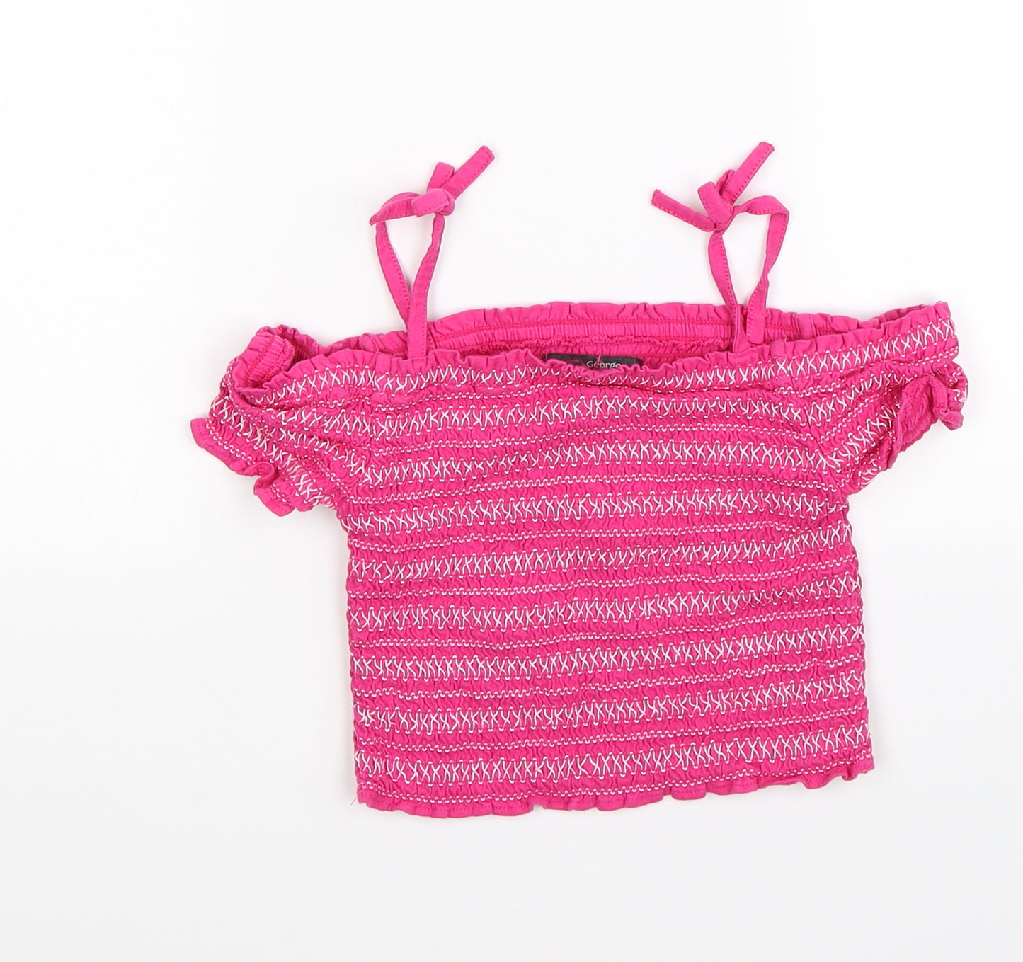 George Girls Pink Striped  Cropped Tank Size 7-8 Years