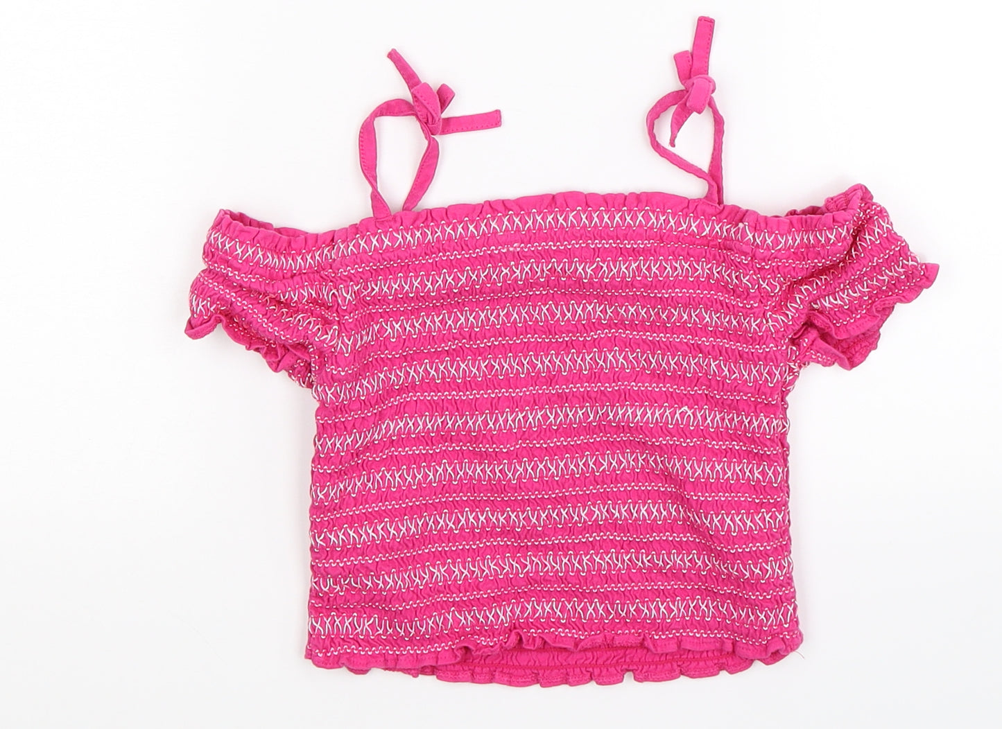 George Girls Pink Striped  Cropped Tank Size 7-8 Years