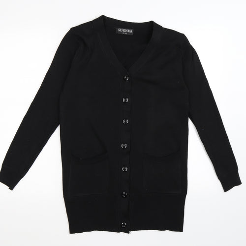 silver swan Womens Black  Knit Cardigan Jumper Size XL