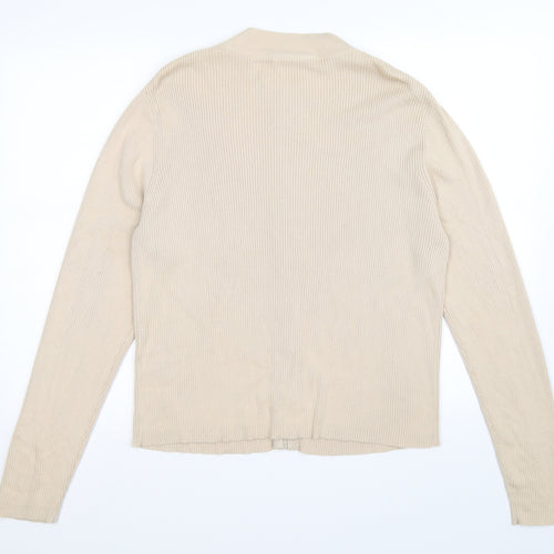 editions Womens Beige Striped  Full Zip Jumper Size 18
