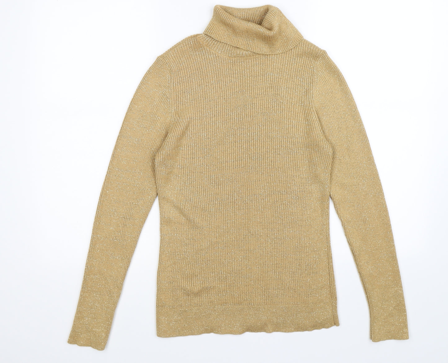 River Island Womens Gold  Knit Pullover Jumper Size 14