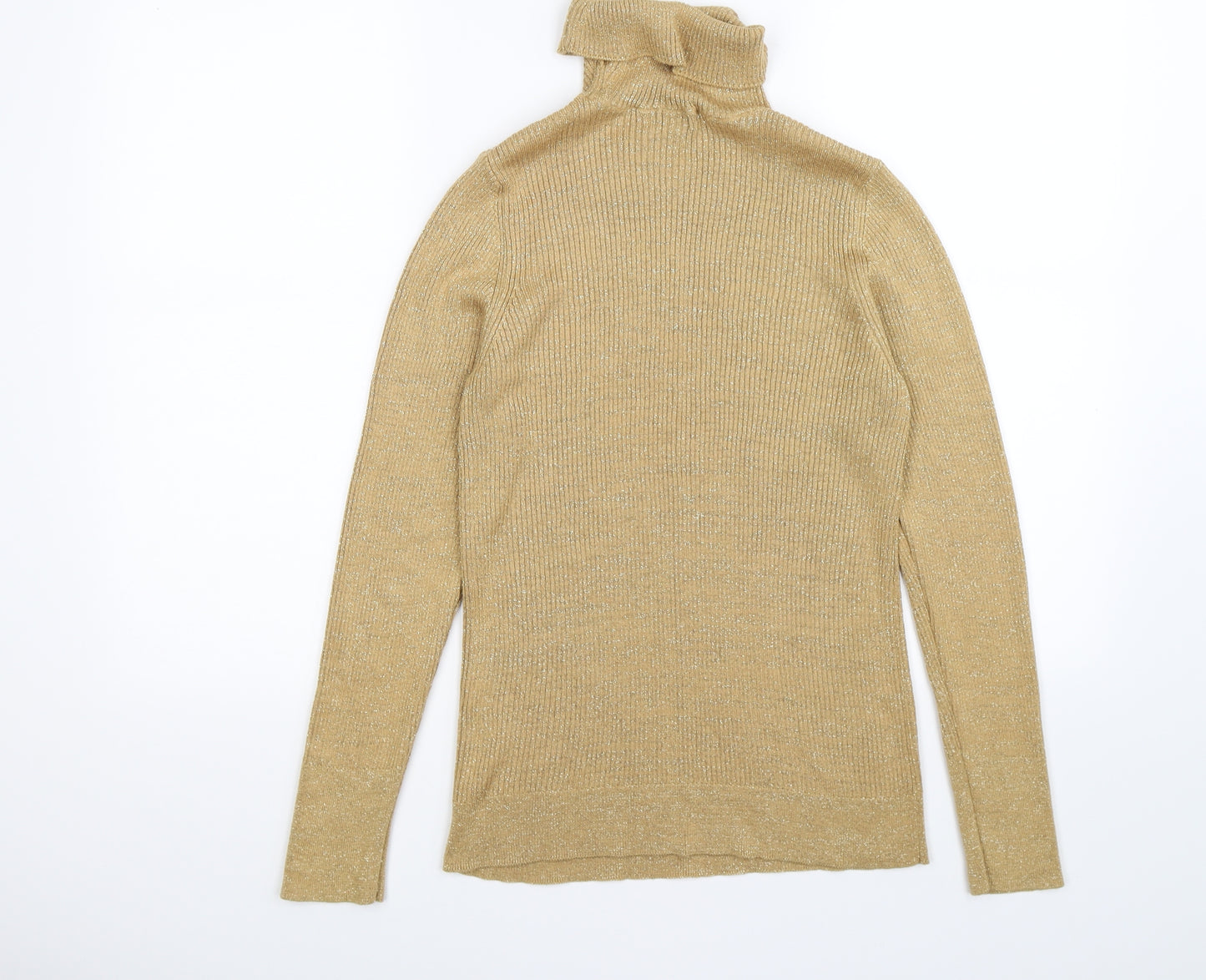 River Island Womens Gold  Knit Pullover Jumper Size 14