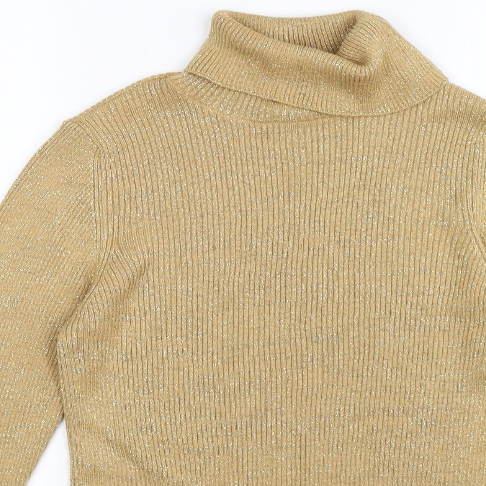 River Island Womens Gold  Knit Pullover Jumper Size 14