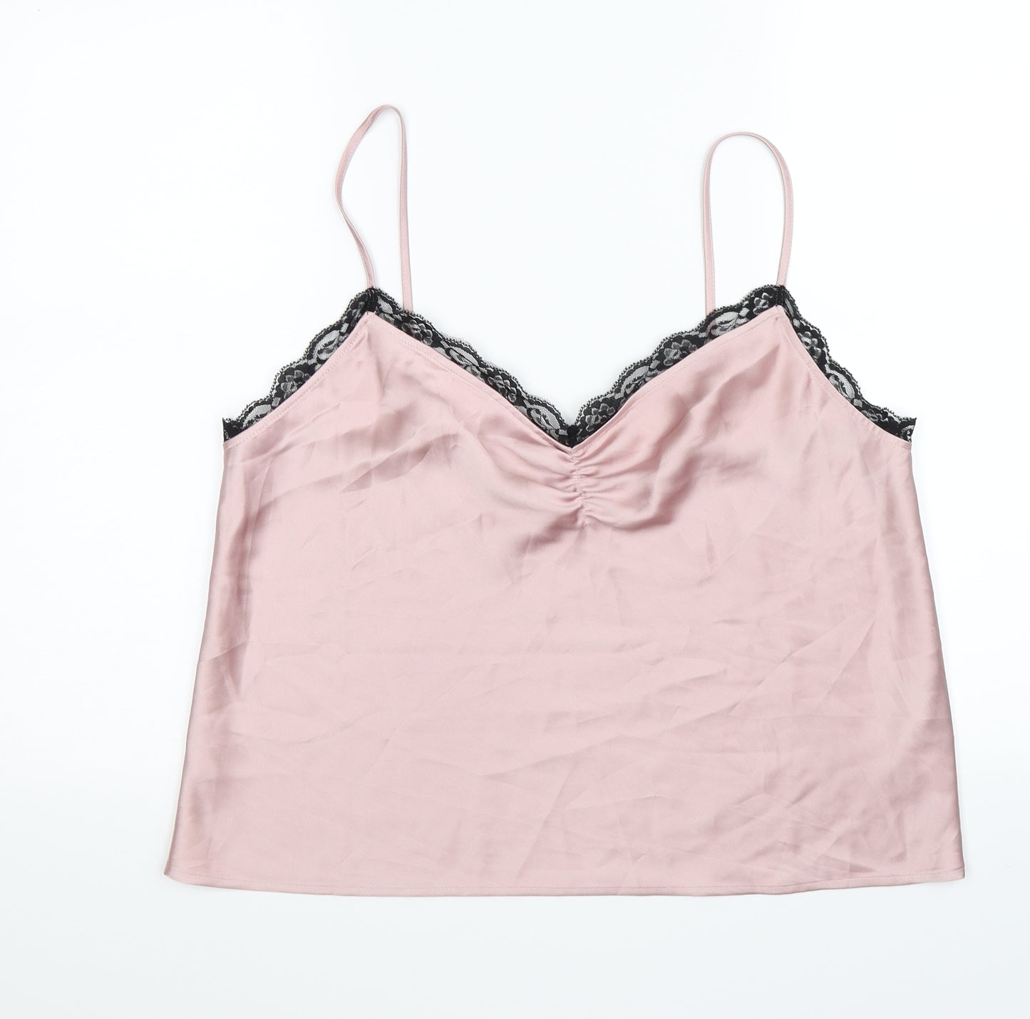 miss self Womens Pink  Satin Camisole Tank Size 16  - lace