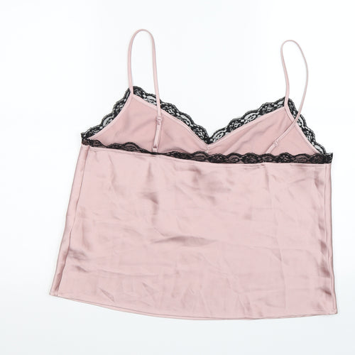miss self Womens Pink  Satin Camisole Tank Size 16  - lace