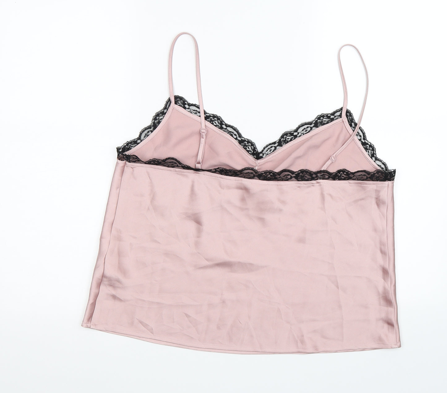 miss self Womens Pink  Satin Camisole Tank Size 16  - lace