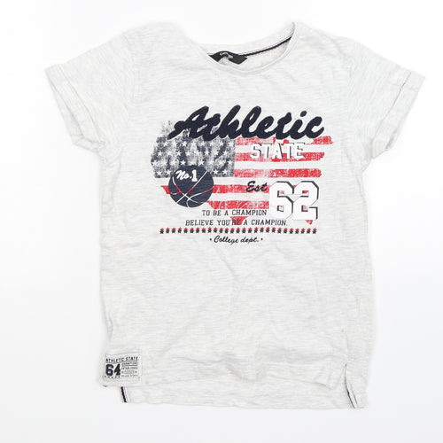 George Boys Grey   Basic T-Shirt Size 6-7 Years  - athletic