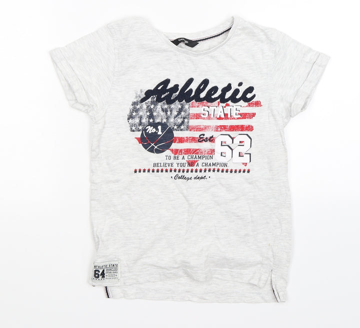 George Boys Grey Basic T-Shirt Size 6-7 Years - athletic