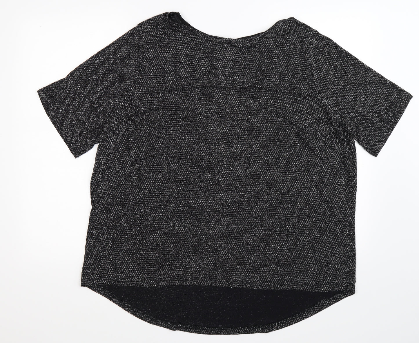 New Look Womens Silver Geometric Knit Basic T-Shirt Size 20