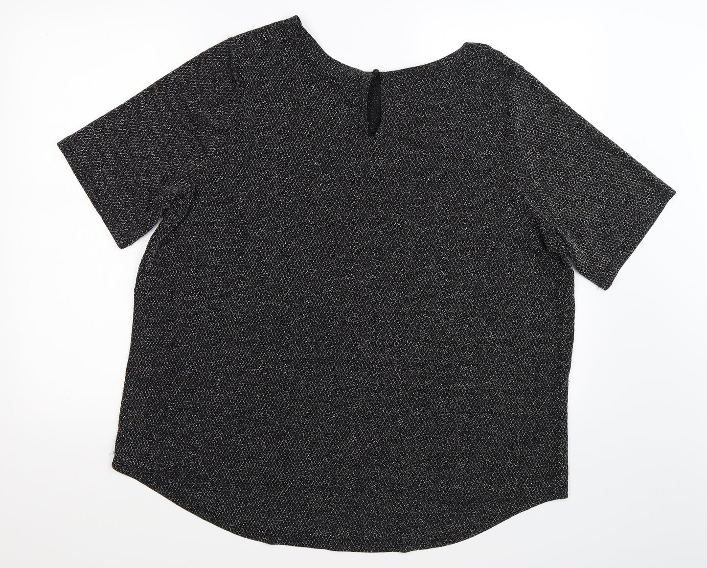 New Look Womens Silver Geometric Knit Basic T-Shirt Size 20