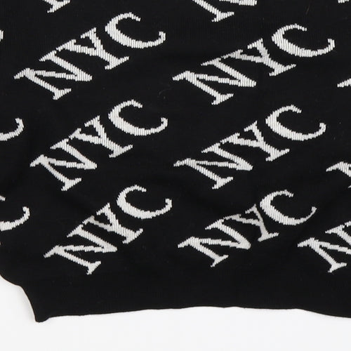 New Look Girls Black Geometric Knit Pullover Jumper Size 12-13 Years  - NYC