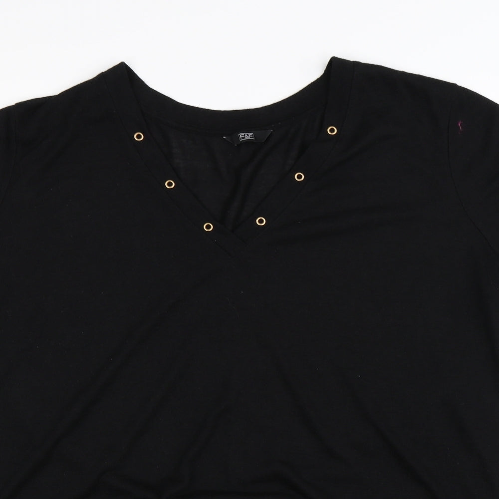 F&F Womens Black   Basic T-Shirt Size 20