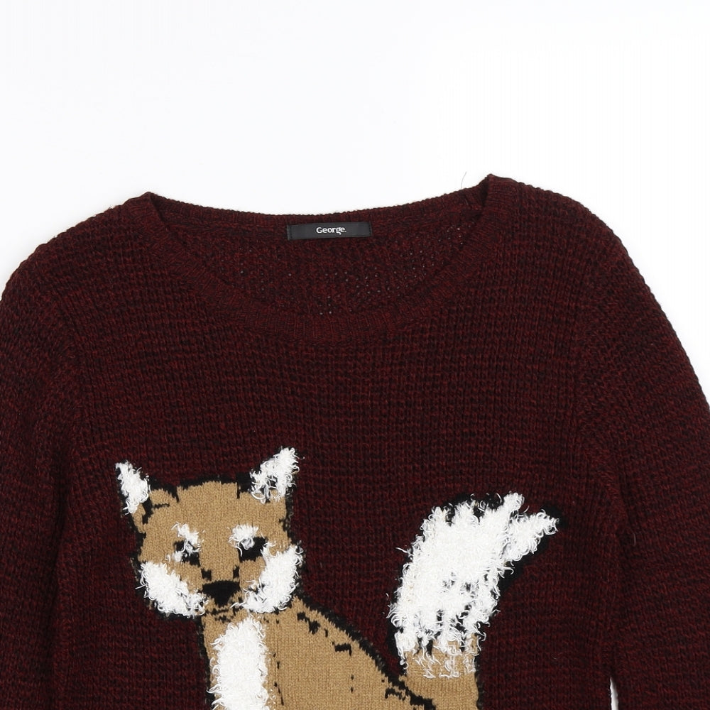 George Womens Brown  Knit Pullover Jumper Size 8  - fox
