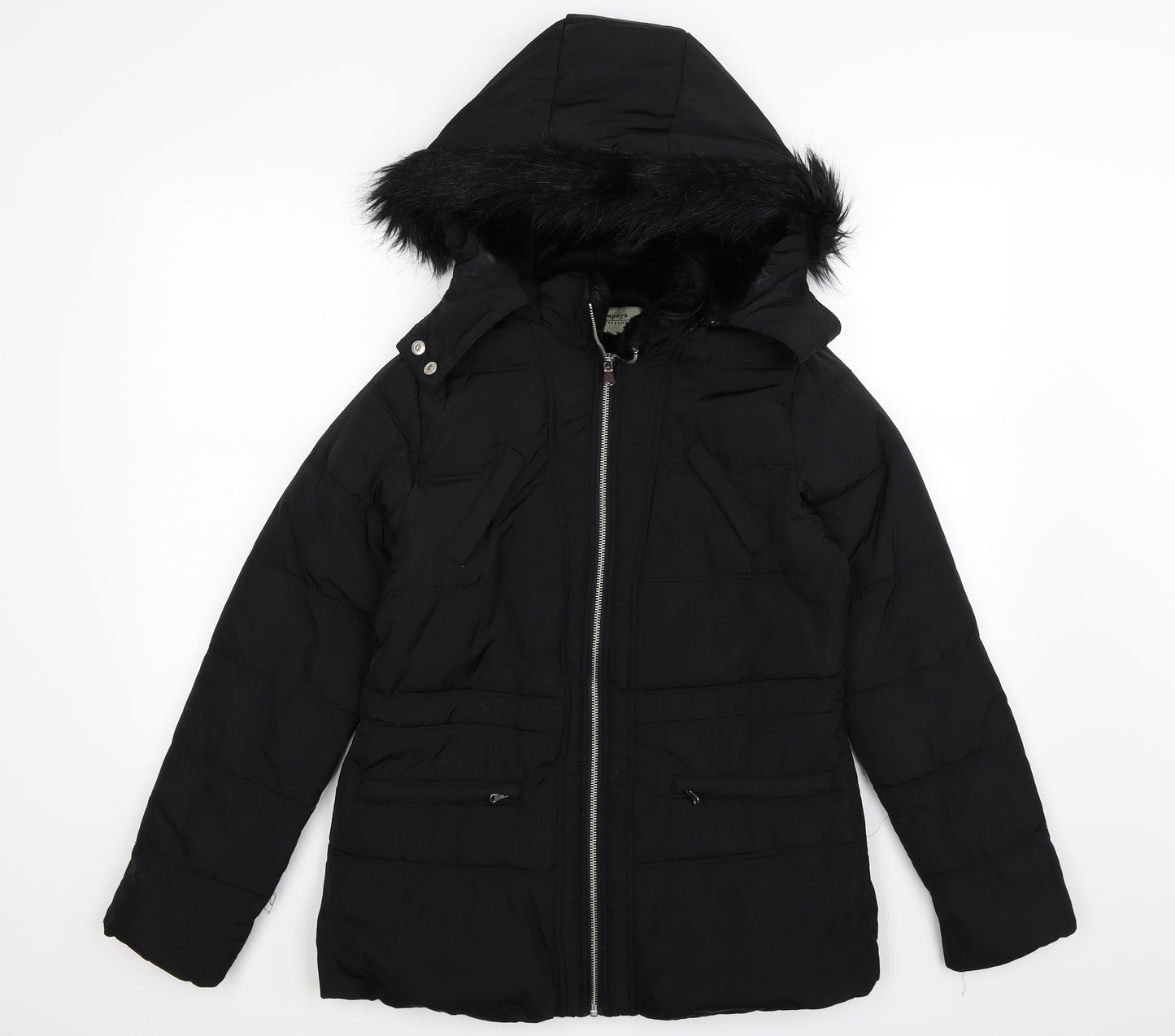 Papaya Womens Black   Parka Jacket Size 8