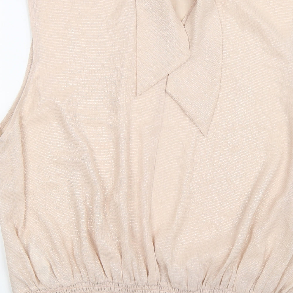New Look Womens Pink  Chiffon Basic Blouse Size 16  - rose gold